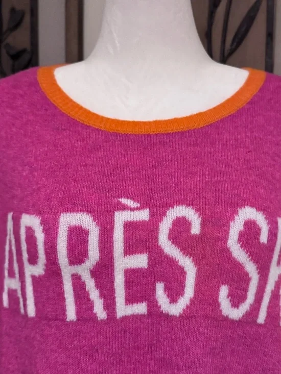 CeCe Pink and Orange 'APRÈS SKI' Knit Sweater - Picture 2 of 5